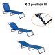 Outsunny 3-Position Portable Reclining Beach Chaise Lounge Folding Chair Outdoor Patio - Light Blue - Thumbnail 2