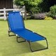 Outsunny 3-Position Portable Reclining Beach Chaise Lounge Folding Chair Outdoor Patio - Light Blue - Thumbnail 1