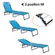 Outsunny 3-Position Portable Reclining Beach Chaise Lounge Folding Chair Outdoor Patio - Dark Blue - Thumbnail 2