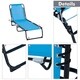 Outsunny 3-Position Portable Reclining Beach Chaise Lounge Folding Chair Outdoor Patio - Dark Blue - Thumbnail 4
