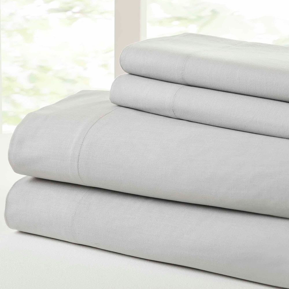 Modern Threads Vintage Washed Cotton 4-Piece Bed Sheet Set
