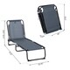 Outsunny 3-Position Portable Reclining Beach Chaise Lounge Folding Chair Outdoor Patio - Grey - Thumbnail 6