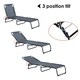 Outsunny 3-Position Portable Reclining Beach Chaise Lounge Folding Chair Outdoor Patio - Grey - Thumbnail 2