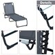 Outsunny 3-Position Portable Reclining Beach Chaise Lounge Folding Chair Outdoor Patio - Grey - Thumbnail 4