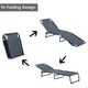 Outsunny 3-Position Portable Reclining Beach Chaise Lounge Folding Chair Outdoor Patio - Grey - Thumbnail 3