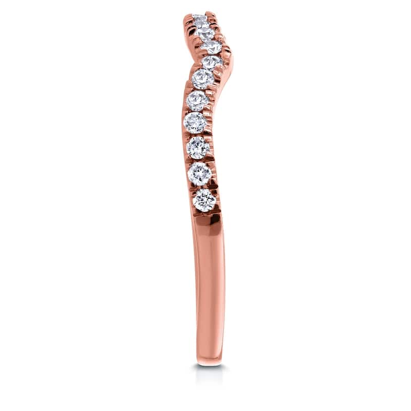 Annello by Kobelli 14k Gold 1/5ct TDW Diamond Shadow Band Wedding Ring - Pink
