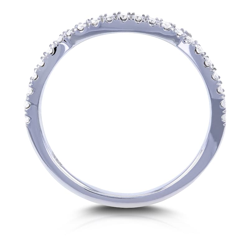 Annello by Kobelli 14k Gold 1/5ct TDW Diamond Shadow Band Wedding Ring - Pink