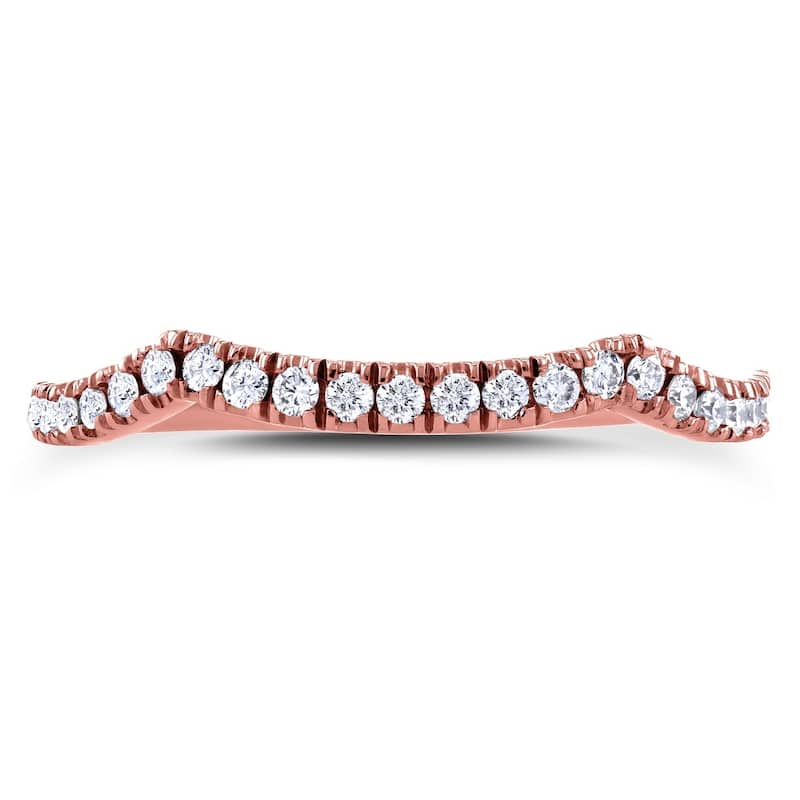 Annello by Kobelli 14k Gold 1/5ct TDW Diamond Shadow Band Wedding Ring - Pink