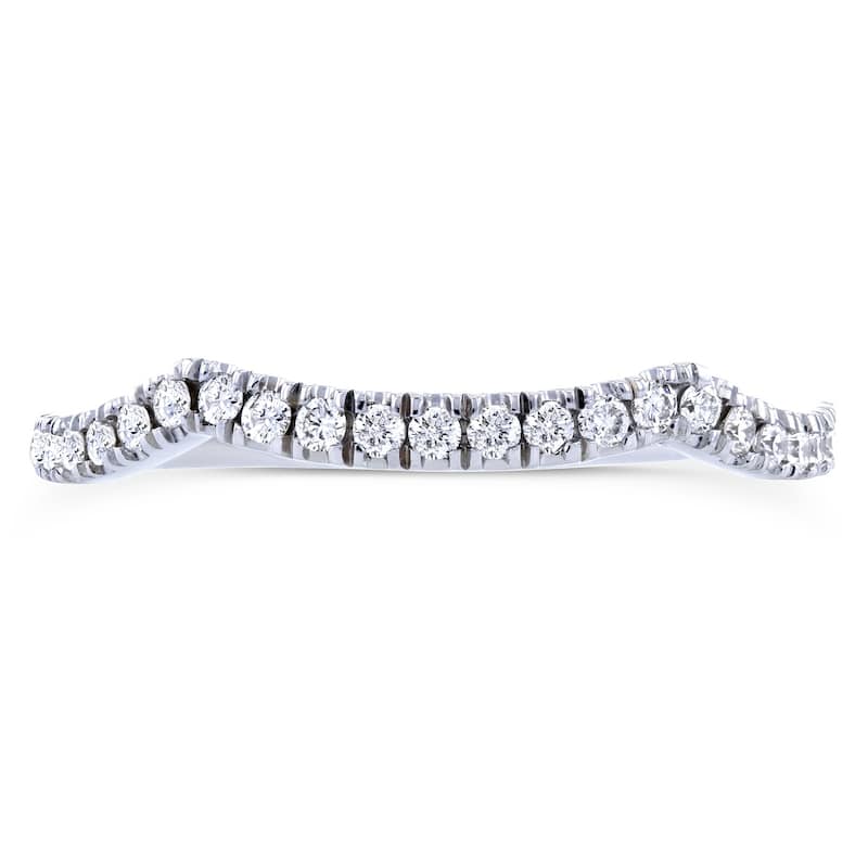 Annello by Kobelli 14k Gold 1/5ct TDW Diamond Shadow Band Wedding Ring - Pink