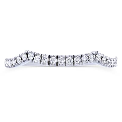 Annello by Kobelli 14k Gold 1/5ct TDW Diamond Shadow Band Wedding Ring - Pink