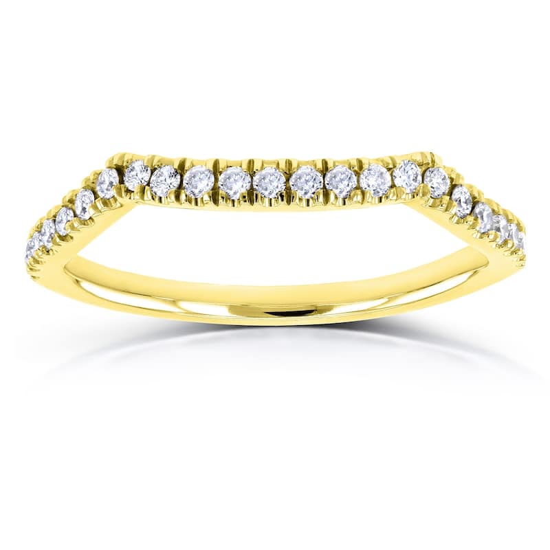 Annello by Kobelli 14k Gold 1/5ct TDW Diamond Shadow Band Wedding Ring - Pink