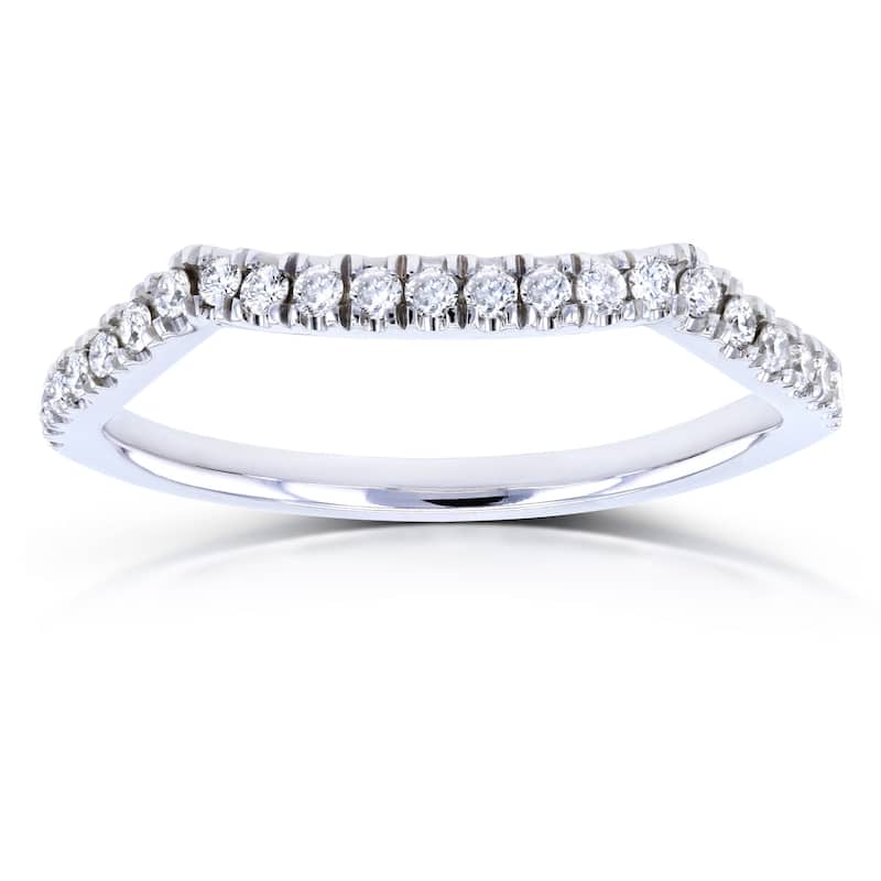 Annello by Kobelli 14k Gold 1/5ct TDW Diamond Shadow Band Wedding Ring - Pink