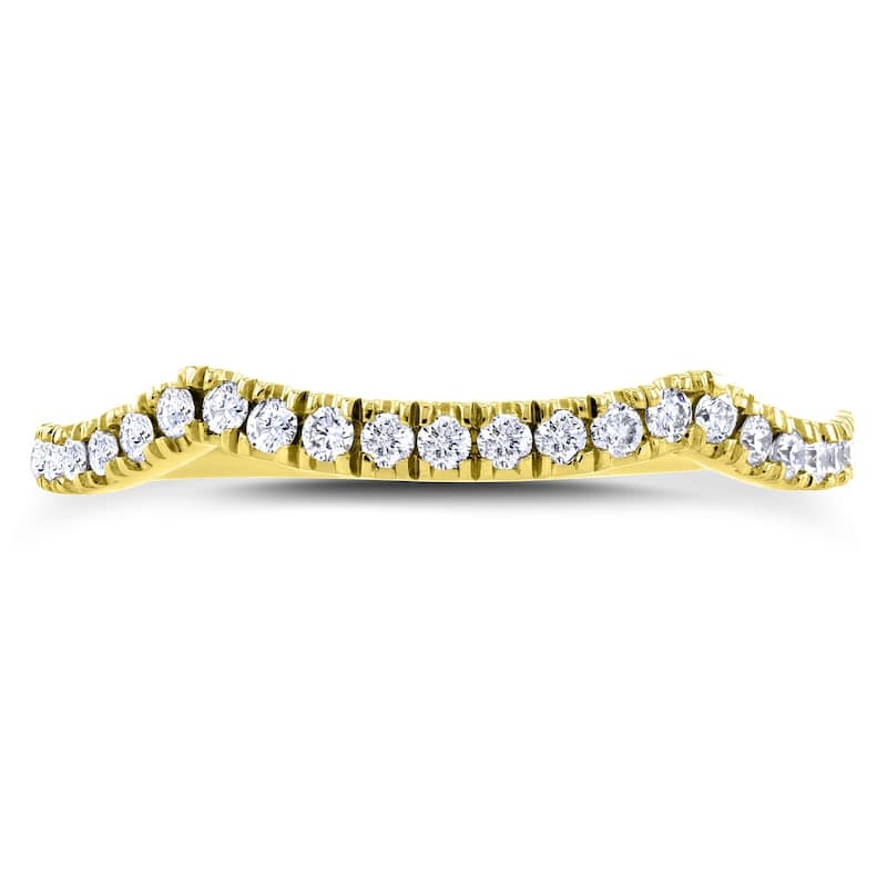 Annello by Kobelli 14k Gold 1/5ct TDW Diamond Shadow Band Wedding Ring - Pink