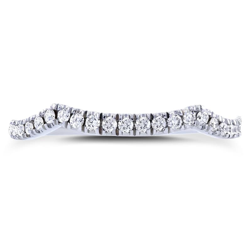 Annello by Kobelli 14k Gold 1/5ct TDW Diamond Shadow Band Wedding Ring - Pink