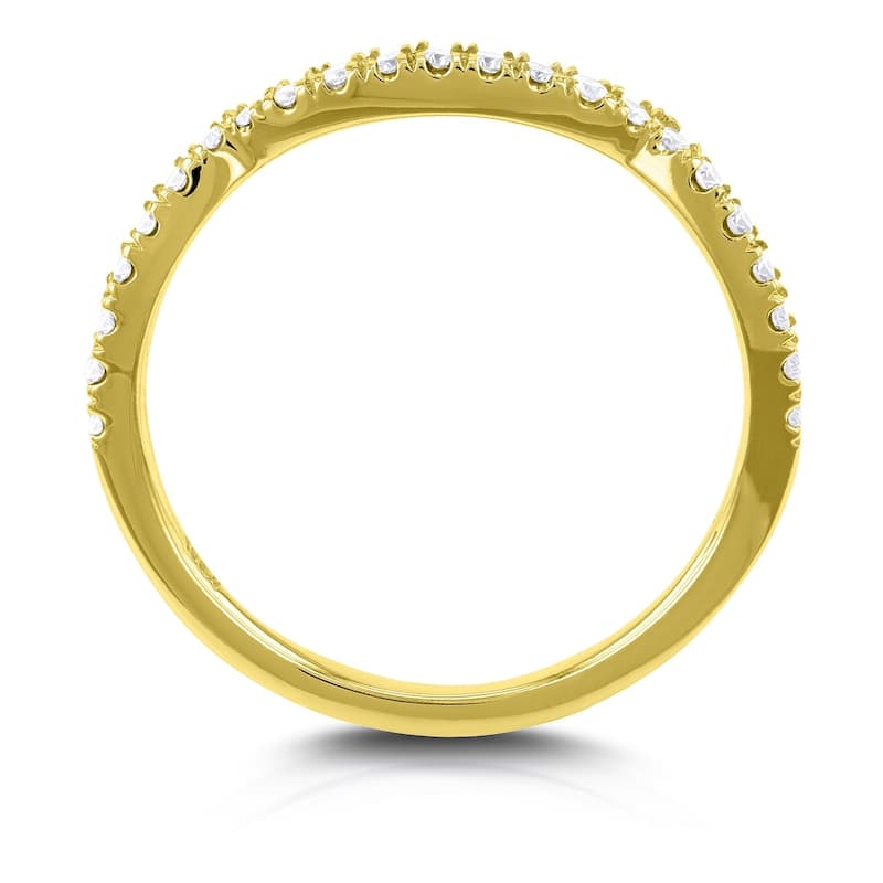 Annello by Kobelli 14k Gold 1/5ct TDW Diamond Shadow Band Wedding Ring - Pink