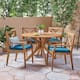Option Teak + Blue Cushion