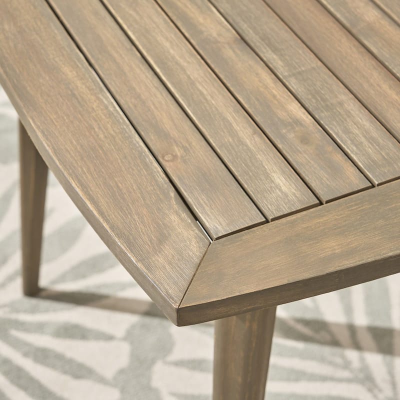 Stamford Outdoor 5 Piece Acacia Wood Dining Set wit Straight Legged Dining Table by Christopher Knight Home