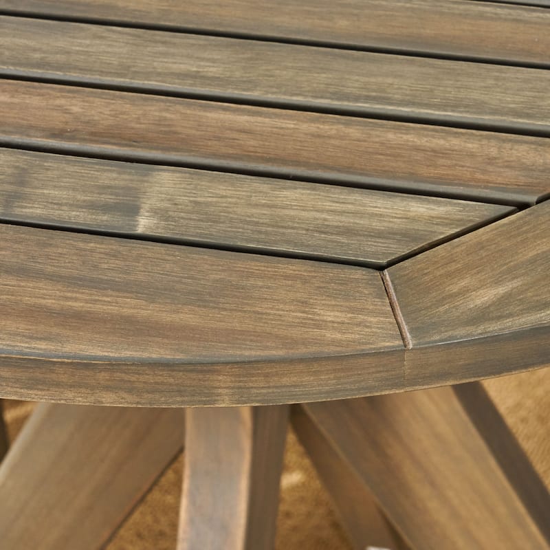 Stamford Outdoor 5 Piece Acacia Wood Dining Set wit Straight Legged Dining Table by Christopher Knight Home