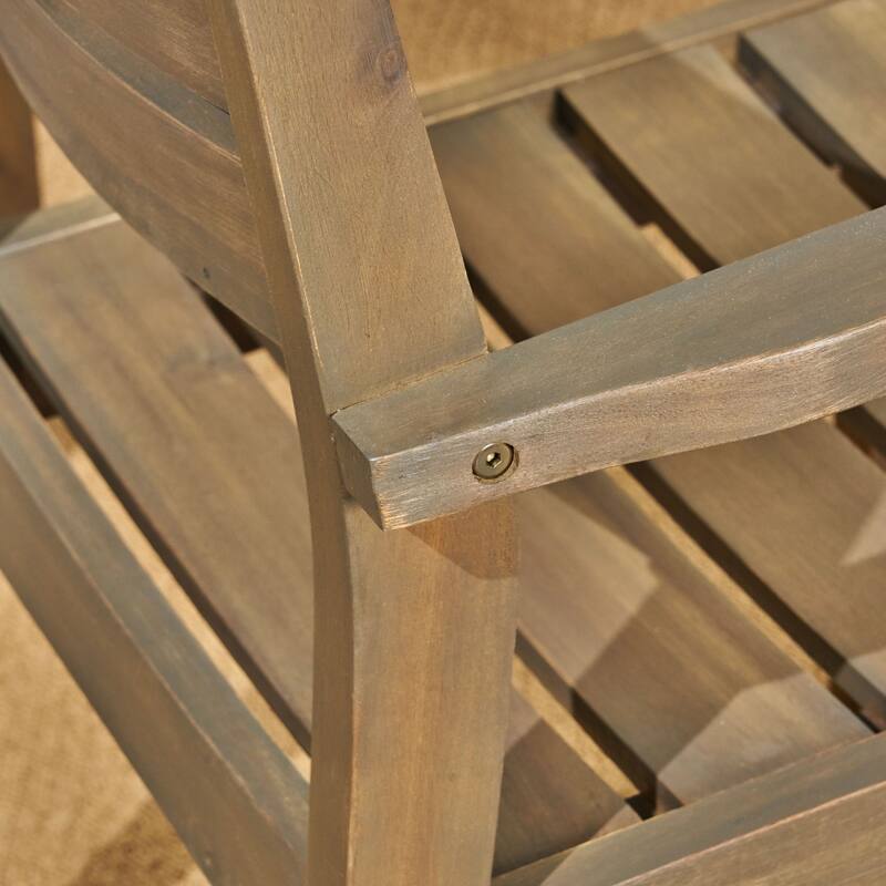 Stamford Outdoor 3 Piece Acacia Wood Bistro Set with Straight Legged Table by Christopher Knight Home