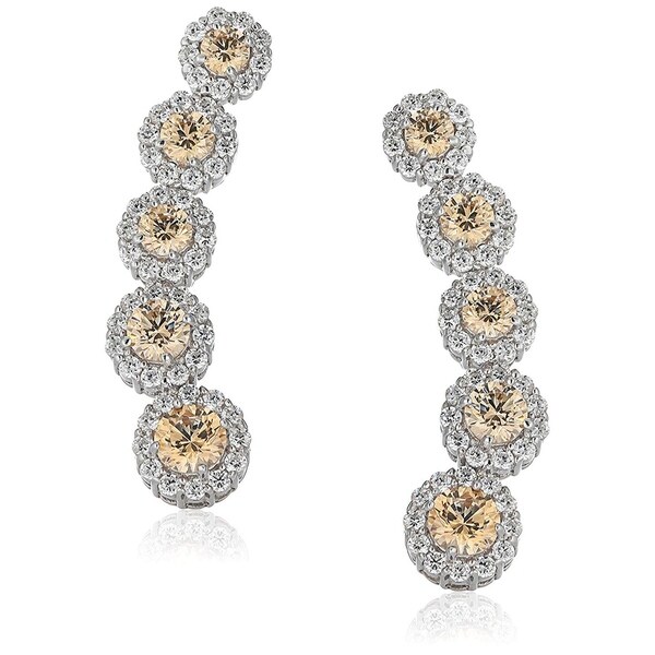 J Admire Platinum Plated Sterling Silver Swarovski Zirconia Yellow J X27 Admire Platinum Plated Sterling Silver Swarovski Zirconia Yellow Earring Climbers