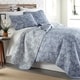 preview thumbnail 2 of 6, Vilano Ultra-Soft Lightweight Perfect Paisley 3-piece Quilt and Sham Set Blue - King - Cal King