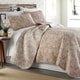 preview thumbnail 6 of 6, Vilano Ultra-Soft Lightweight Perfect Paisley 3-piece Quilt and Sham Set Taupe - King - Cal King