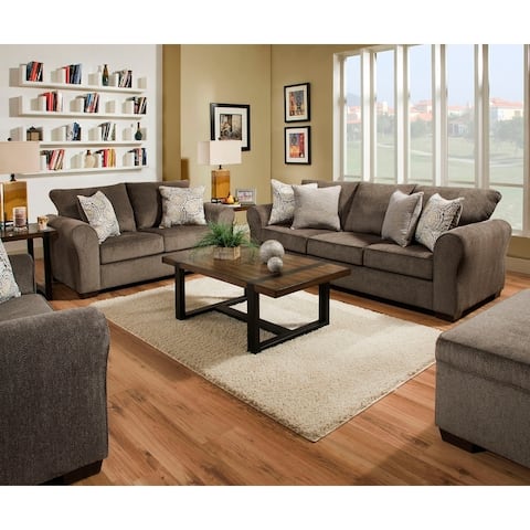 Simmons Upholstery Harlow Ash Sofa and Loveseat Set