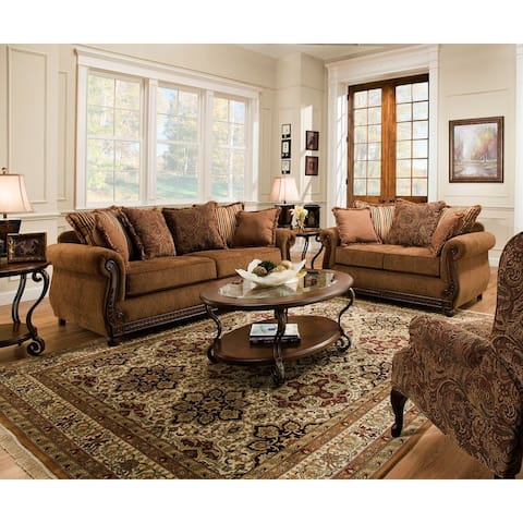 Simmons Upholstery Outback Chocolate Sofa and Loveseat Set