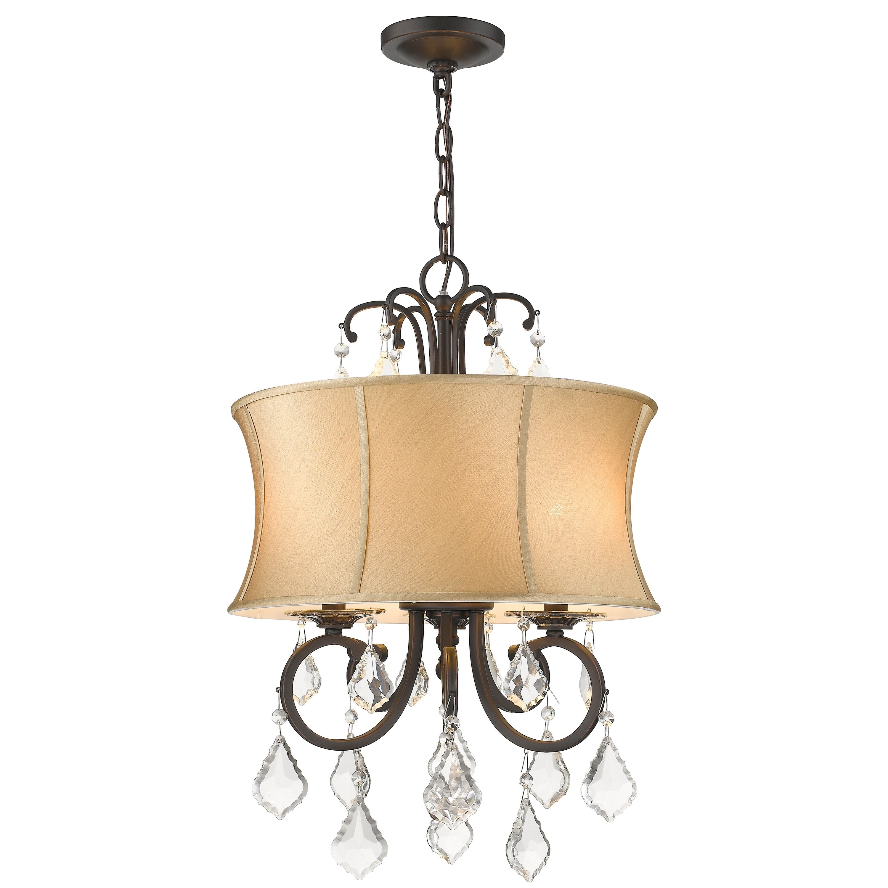 Shop Esla 3 Light Euro Bronze Chandelier With Stretched Fabric