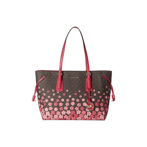 michael kors voyager signature floral medium tote