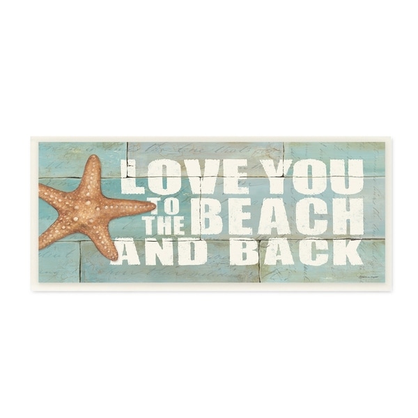 The Stupell Home Decor Collection Love You To The Beach And Back Starfish Bricks, Wall Plaque, 7 x 0.5 x 17, Made in USA