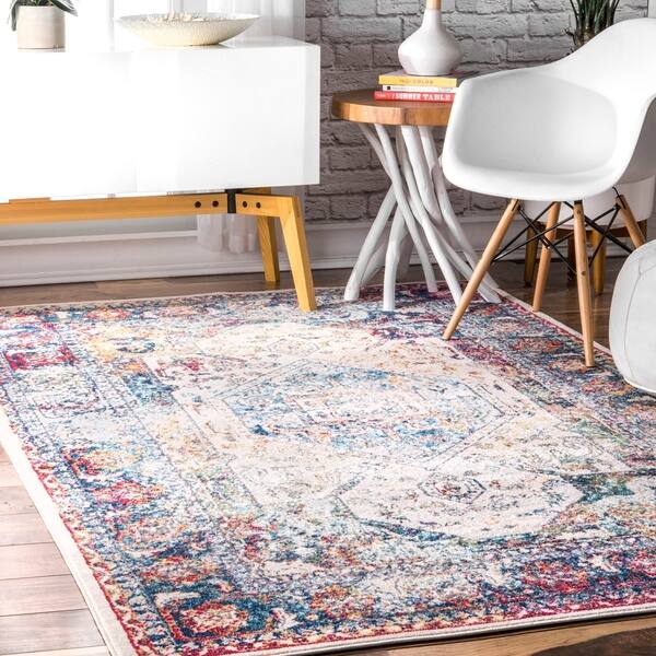 Shop Nuloom Blue Transitional Vintage Lavish Historical Medallion Border Area Rug Overstock 22365630