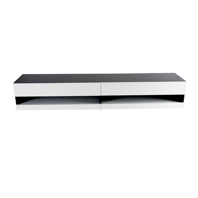 Shop Vigo Black And White High Gloss 2 Drawer Modern Tv Stand
