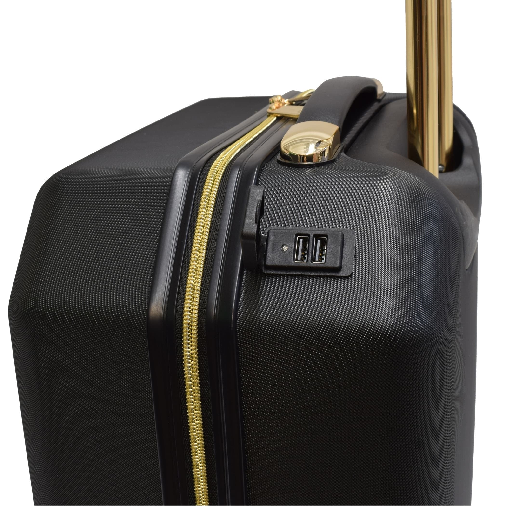 hard case luggage with charger