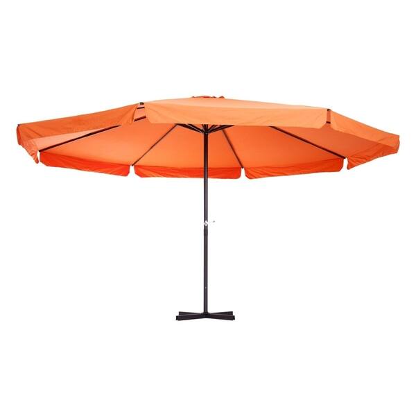 Shop Black Friday Deals On Outsunny 16 Oversize Aluminum Outdoor Patio Umbrella With Cross Base Orange Overstock 22365886