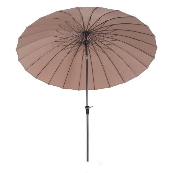 Shop Outsunny 8 5 Aluminum Outdoor Patio Umbrella 24 Ribs With Tilt And Crank Light Brown Overstock 22366055