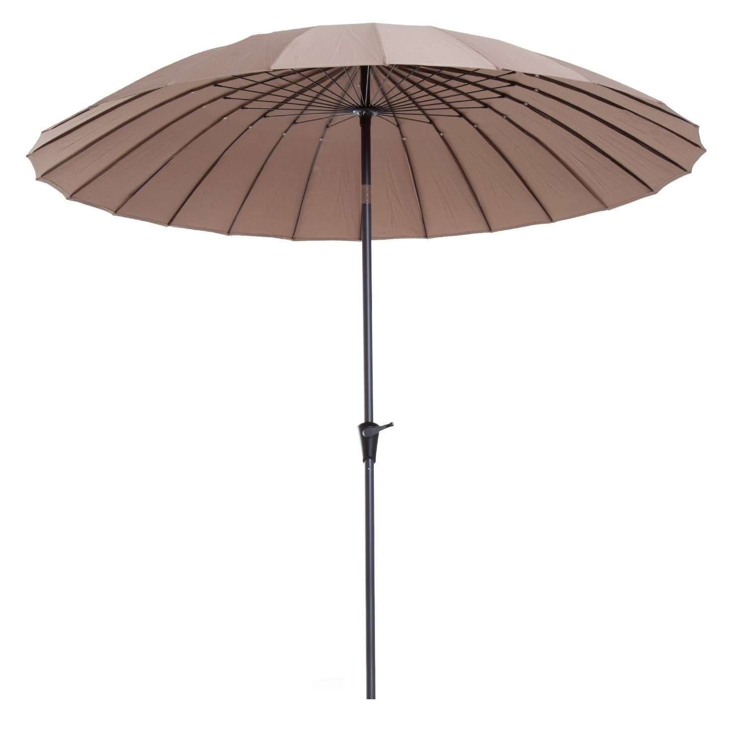 Shop Outsunny 8 5 Aluminum Outdoor Patio Umbrella 24 Ribs With Tilt And Crank Light Brown Overstock 22366055