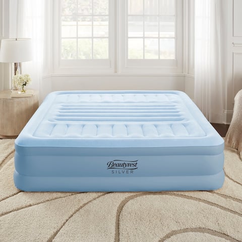 Beautyrest Silver Queen Lumbar Supreme Air Bed Mattress Adjustable Lumbar Support Built in Pump