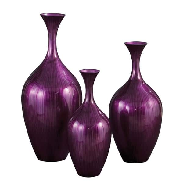 Shop Allan Andrews Amethyst Lacquered Large Wood Vase Ii For