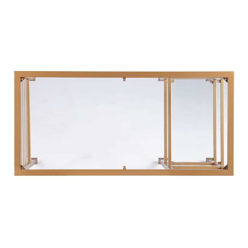SEI Furniture Amelie Gold Metal/Glass Writing Desk