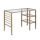 preview thumbnail 7 of 8, SEI Furniture Amelie Gold Metal/Glass Writing Desk
