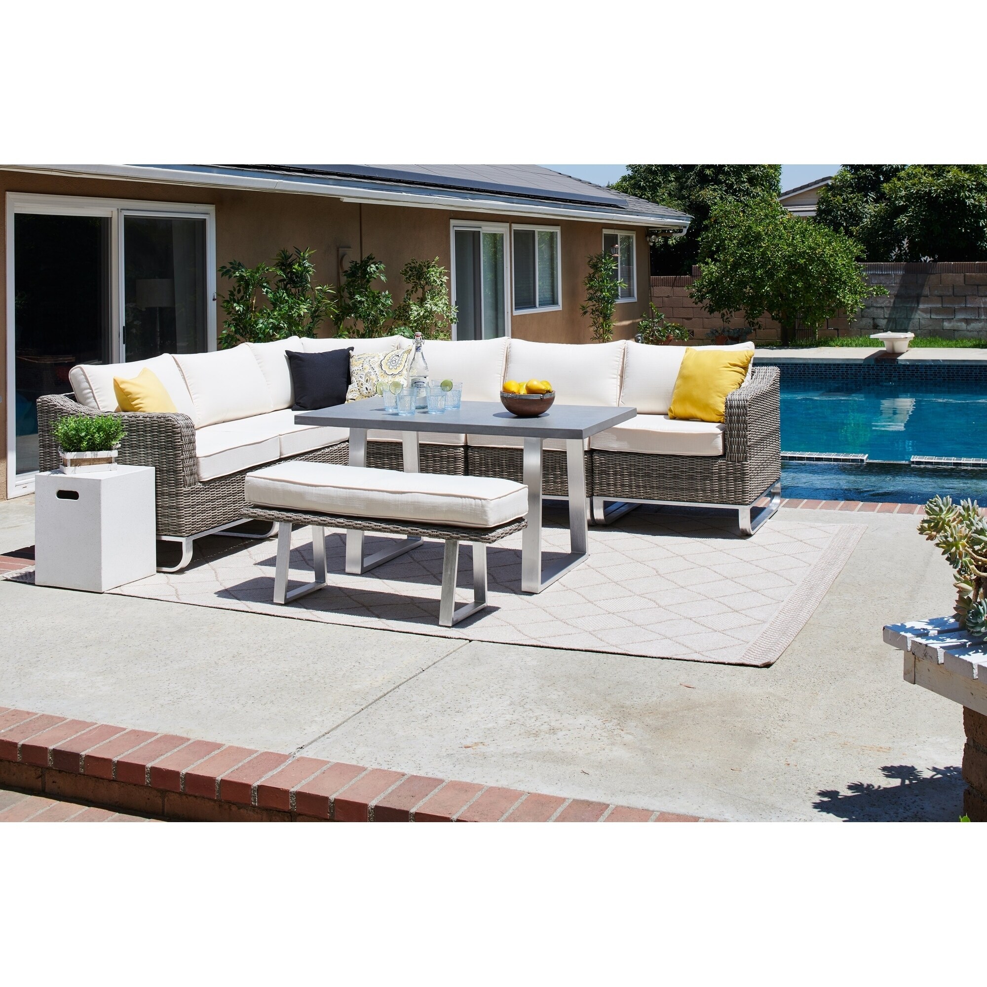 Shop Manarola Sectional And Dining Set Overstock 22366958