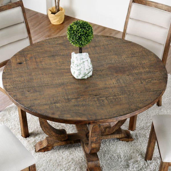 Furniture Of America Fon Rustic 52 Inch Solid Wood Round Dining Table On Sale Overstock 22366959