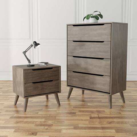 Furniture of America Fopp Grey 2-piece Chest and Nightstand Set