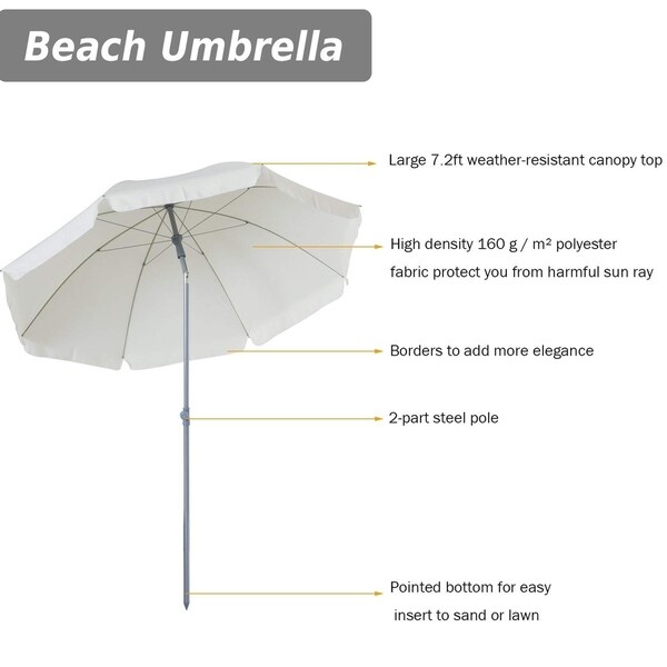 large cream umbrella