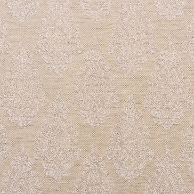 Lambrequin Boteh Cream/Grey Heavy Faux Jacquard Lined Curtain Panel