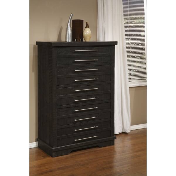 Shop Waterfront Solid Wood 5 Drawer Chest Grey Free Shipping