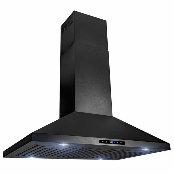 Shop Akdy 36 Island Mount Black Stainless Steel Touch Panel