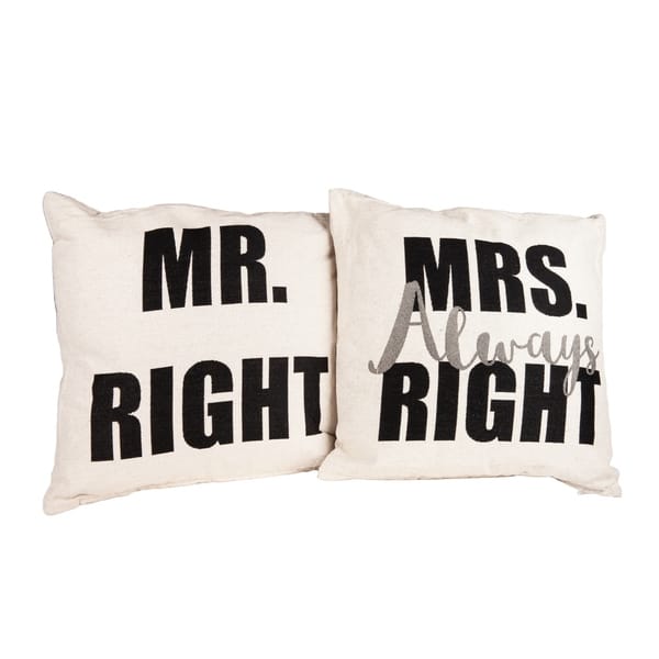 Shop Danya B Mr Right And Mrs Always Right Accent Throw Pillows