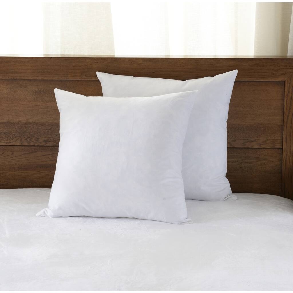 Downluxe Feather Down Square Throw Pillow Inserts (Set of 2)